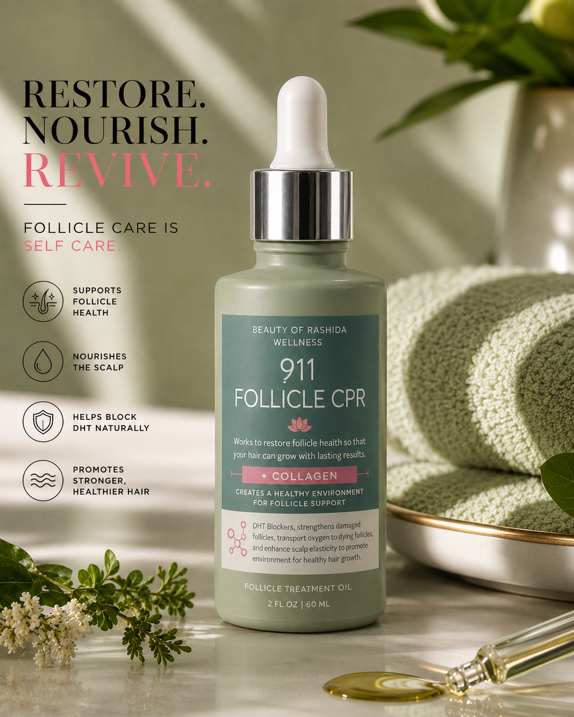 911 Follicle CPR follicle treatment oil by Beauty of Rashida Wellness